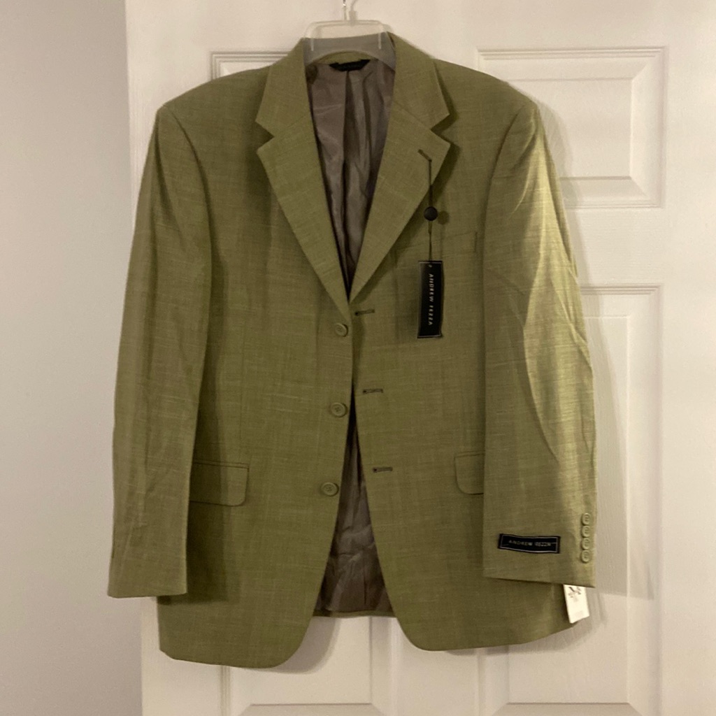 Andrew Fezza Sports Blazer Size 40s Brand New With Tags Color Light Green